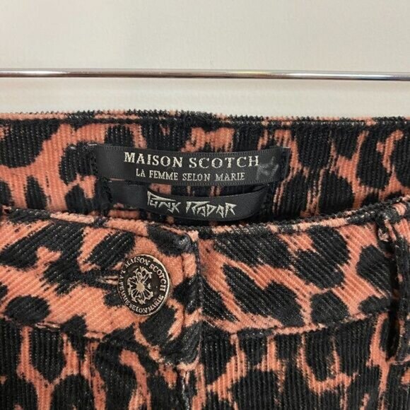 Maison Scotch Punk Radar Leopard Print Corduroy Skinny Pants - Picture 6 of 8